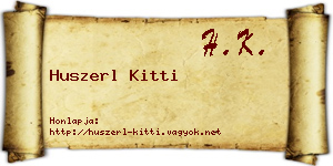 Huszerl Kitti névjegykártya